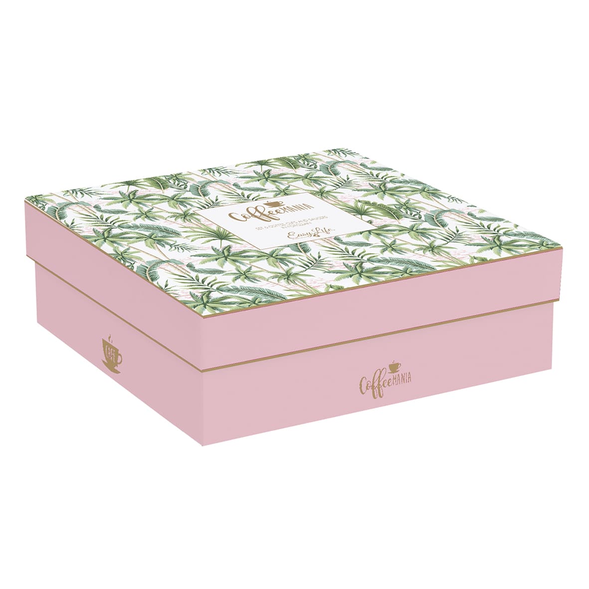 Set of 6 coffee porcelain cups with saucer / Gift box WILD