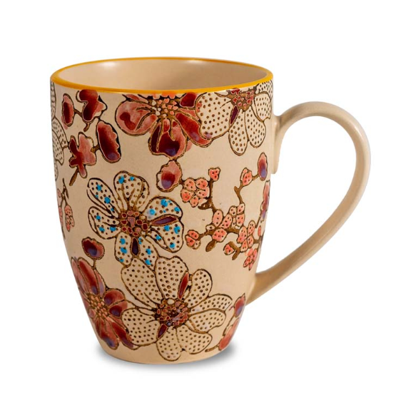 Decorated ceramic mug