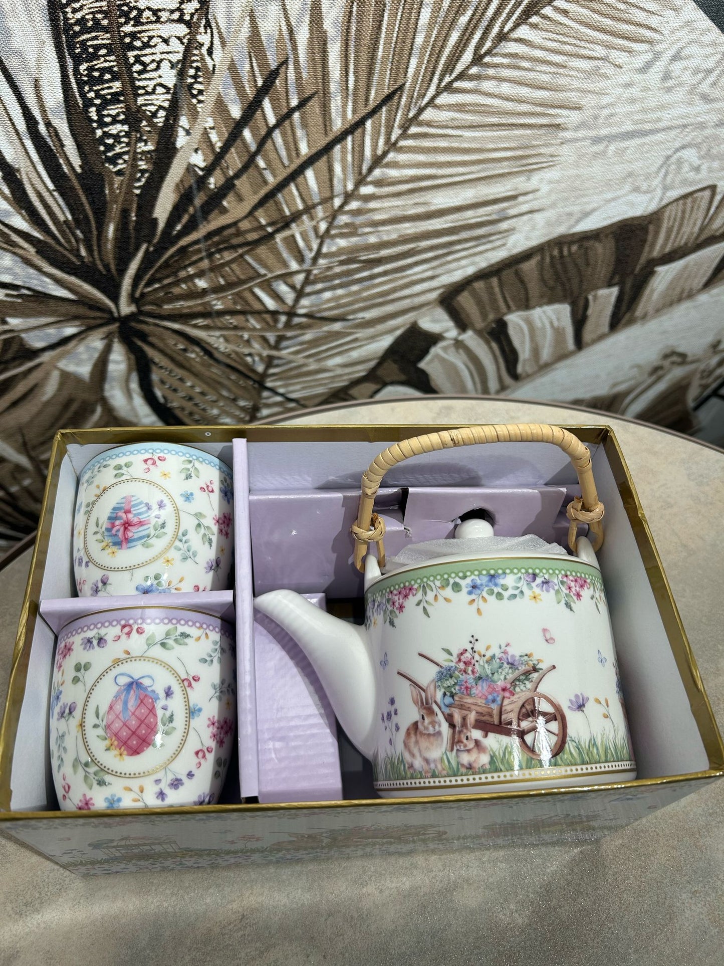 Set teapot and 2 cups SPRING BLOOM