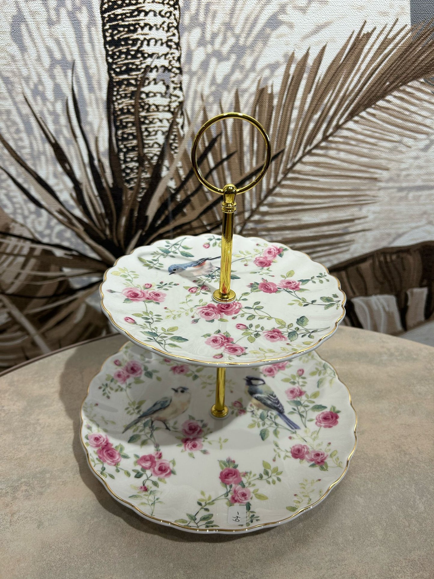2 Tier cake plate SPRING TIME