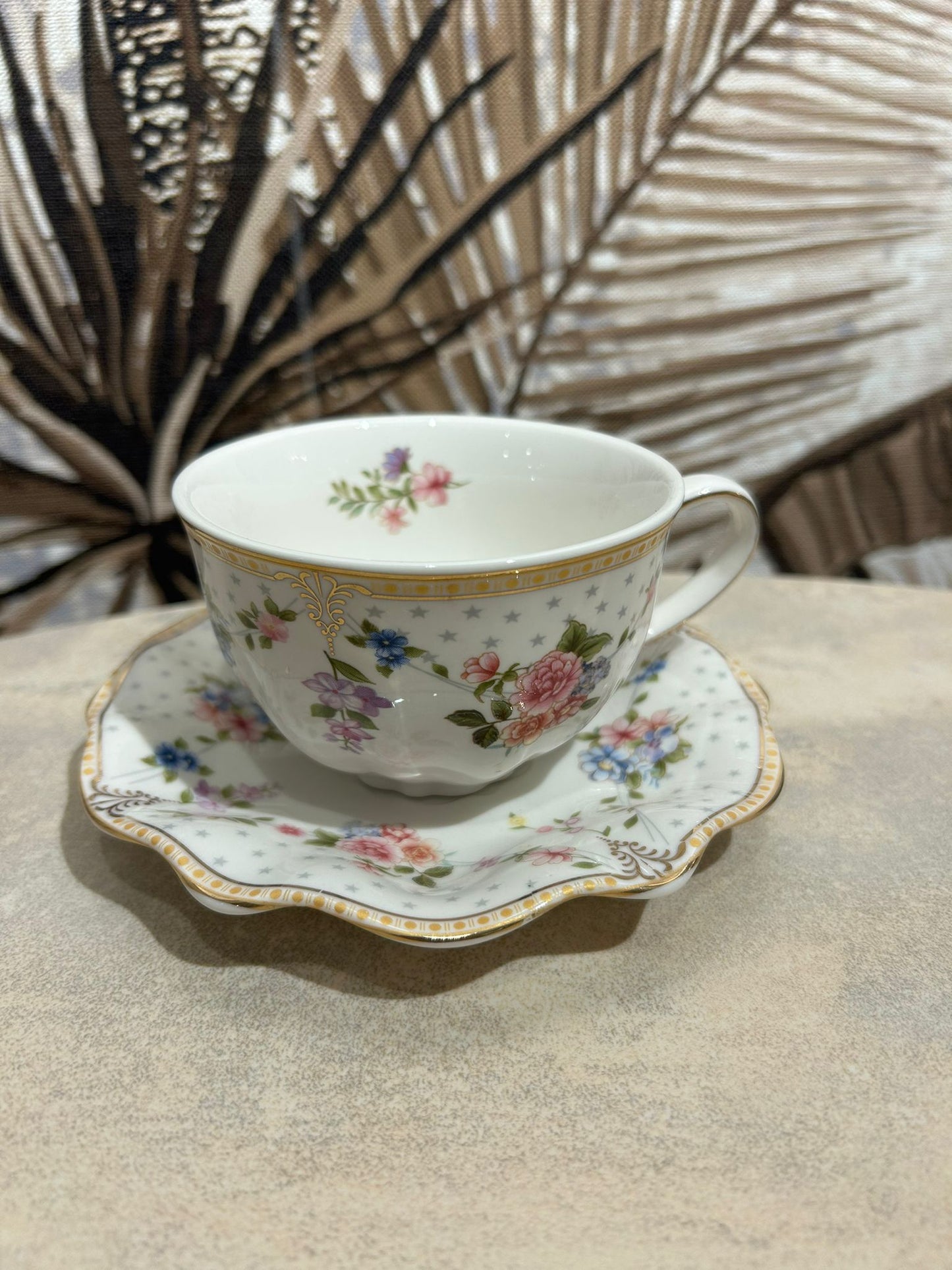 Vintage flower Tea cup and saucer
