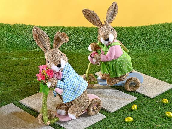 Natural fiber bunny on Scooter Girl