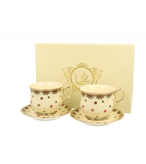 ECRU 2 espresso cups with saucers CASABLANCA