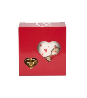 Classic mug with "heart" infuser, CAT WITH TOY