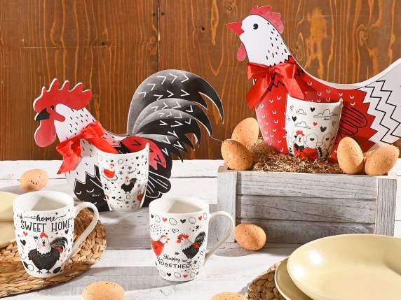 Porcelain mug with chickens 3