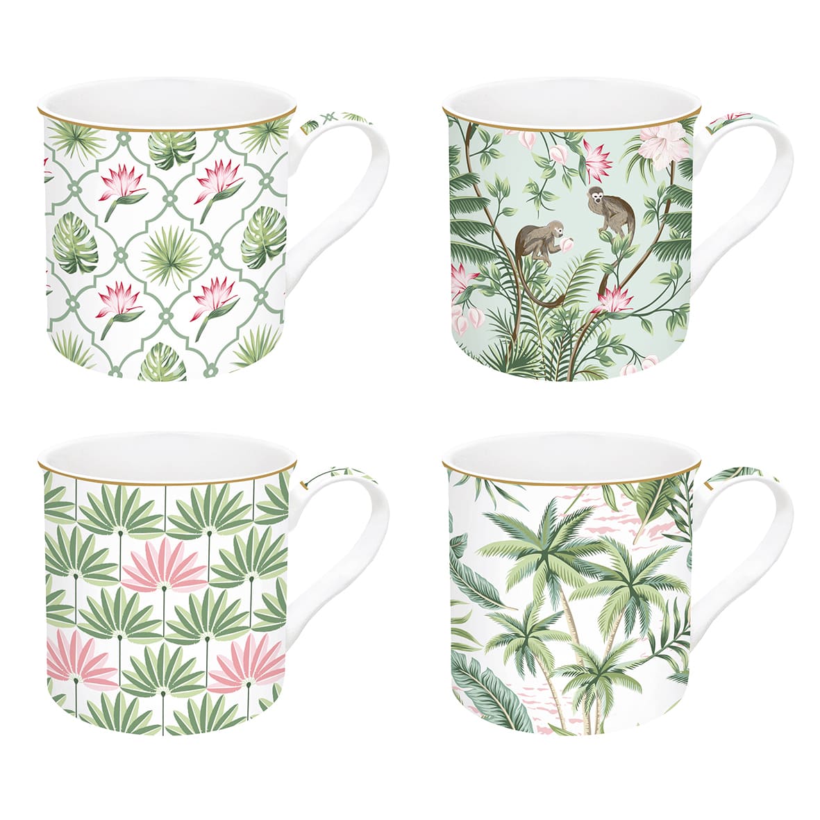 Ensemble 4 mugs / gift box Wild TROPICAL