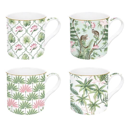 Ensemble 4 mugs / gift box Wild TROPICAL