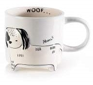 Ceramic mug with embossed animals and feet DOG