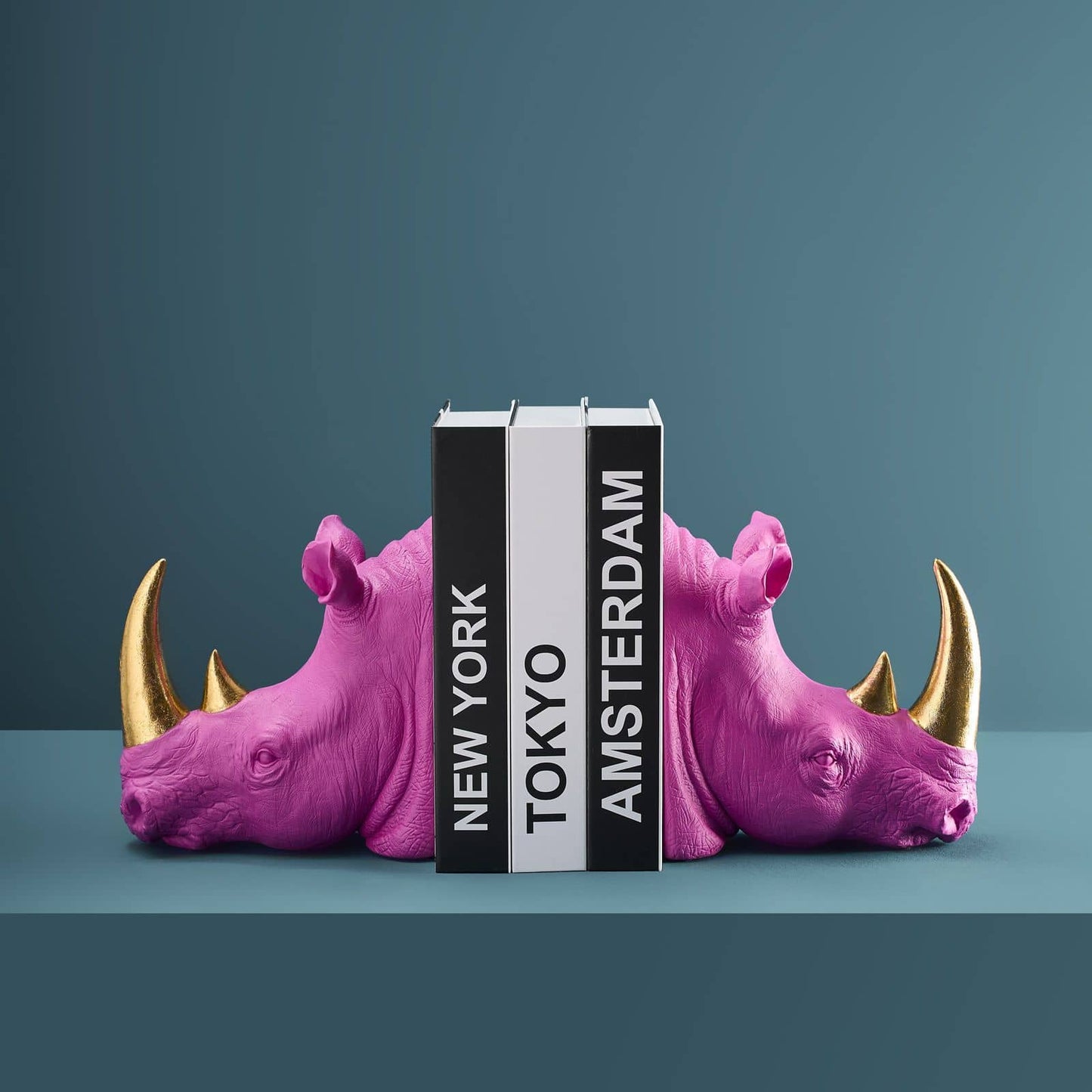 Set of 2 Rhinoceros Bookends