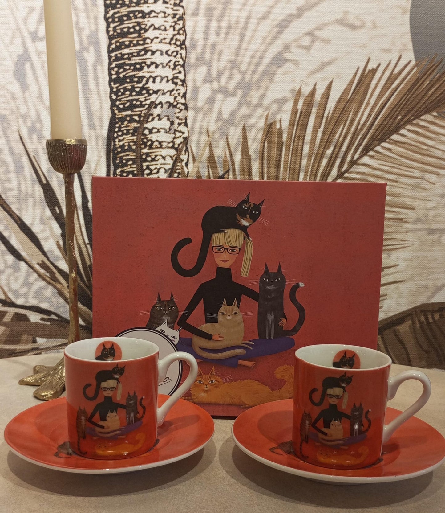 CINDY & KITTIES ( 2 cup + saucers)