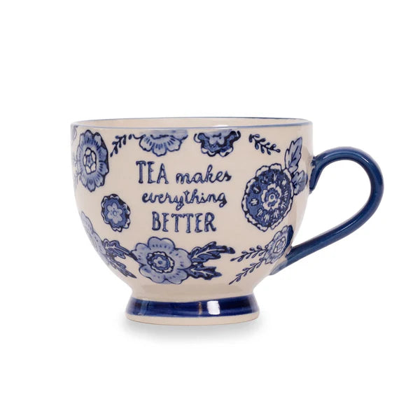 Blue Willow Floral Mug