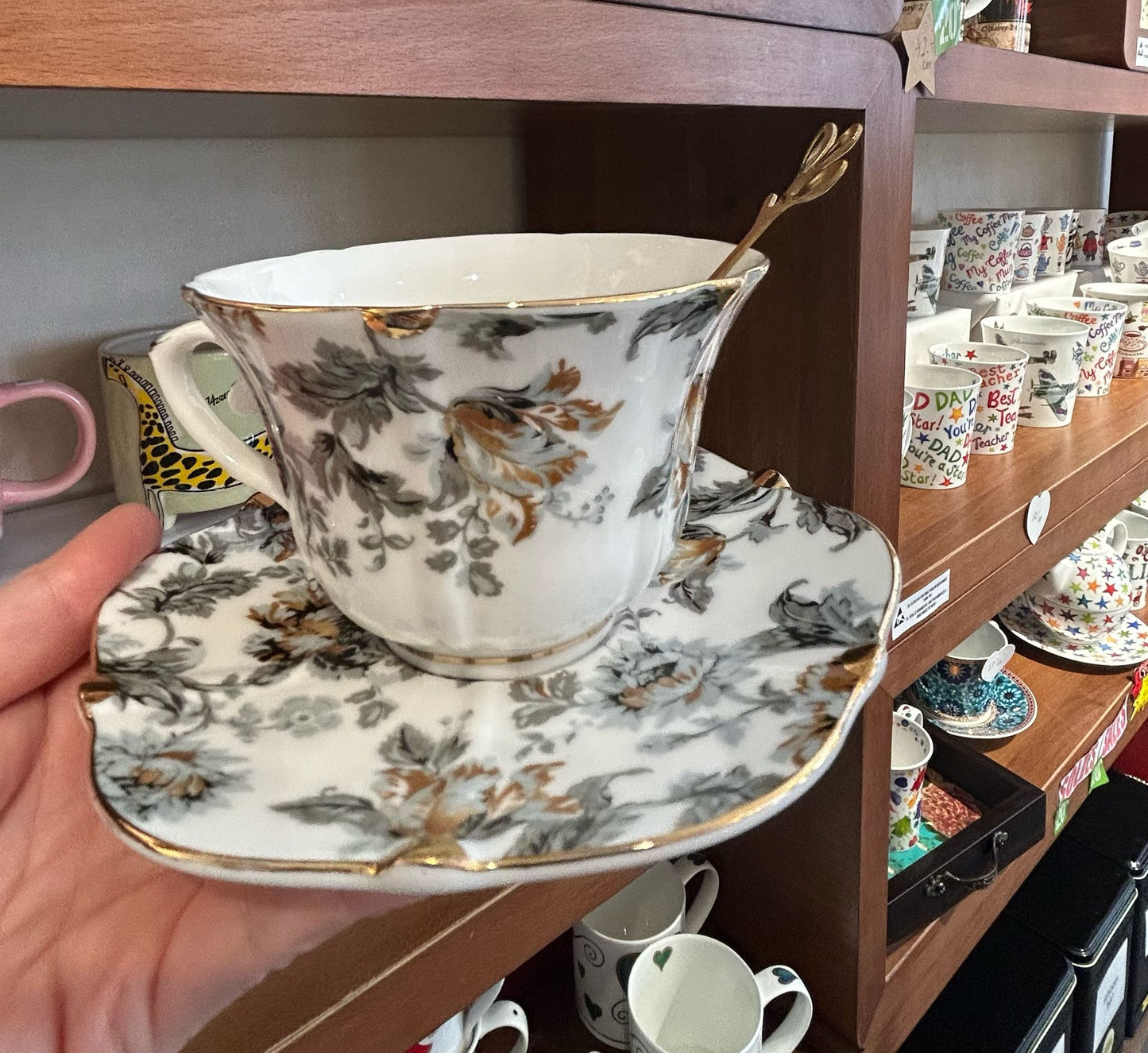 Vintage Tea Cup and Saucer with spoon