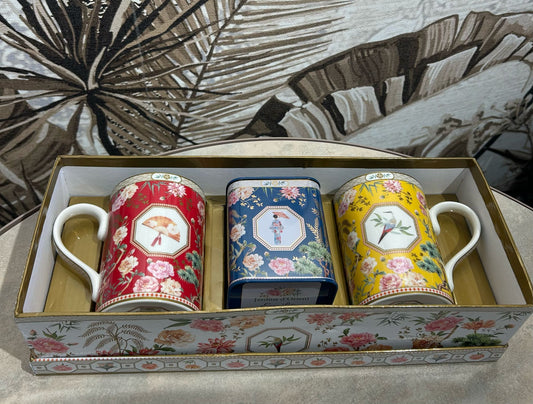 Set 2 mugs with tea box JARDINS D'ORIENT