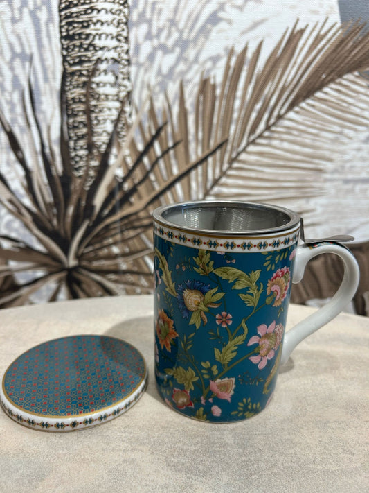 Green Mug with lid and metal infuser MAGIE D'ORIENT