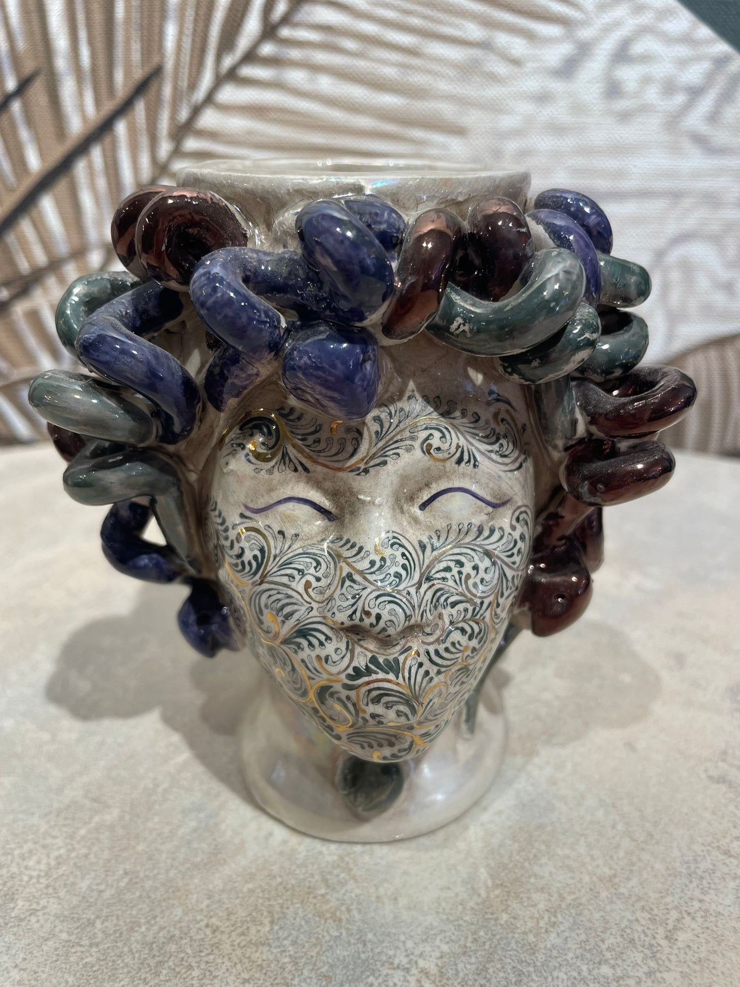 Handcrafted Sicilian Ceramic Head Vase 1