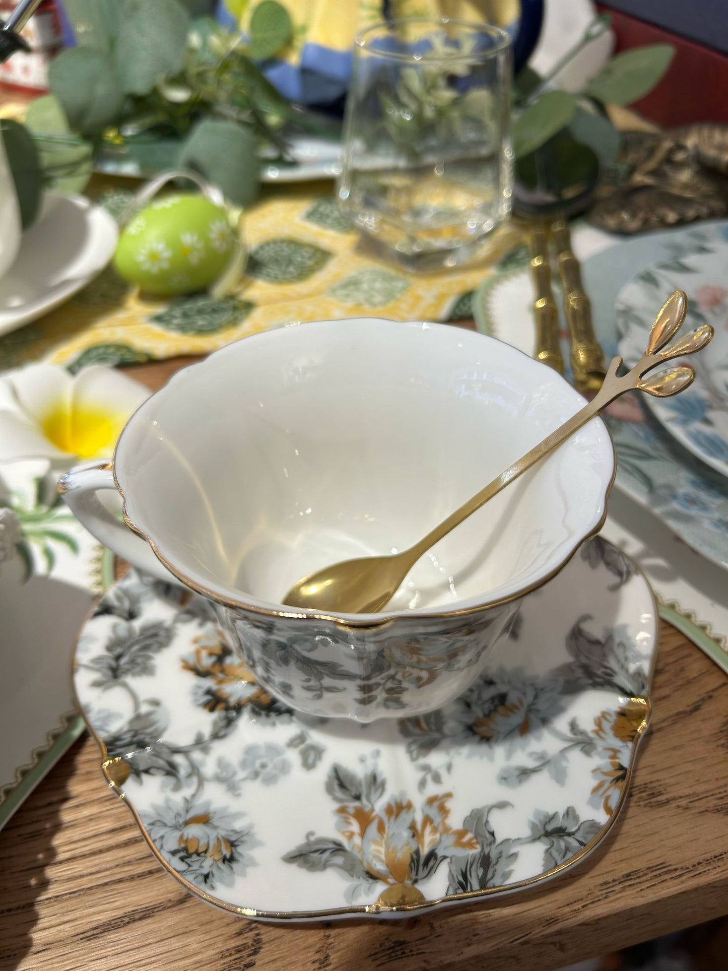 Vintage Tea Cup and Saucer with spoon
