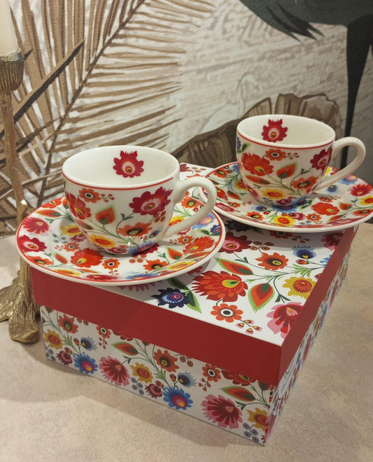 ŁOWICZ ( 2 cup + saucers)
