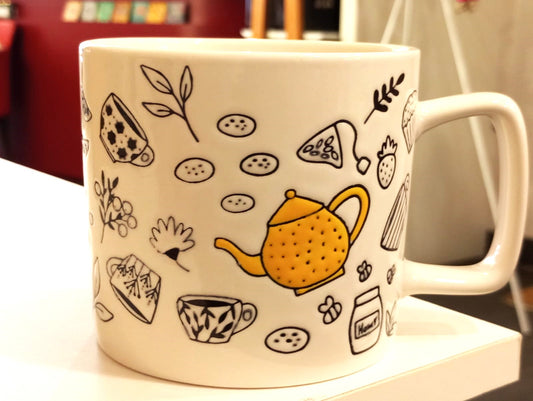 Stoneware mug tea party