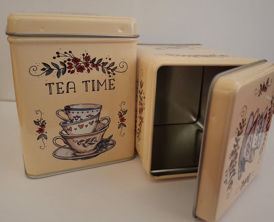 New tea time cups on beige background big
