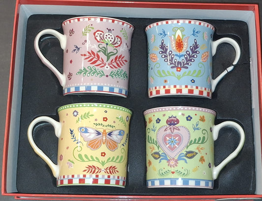 Ensemble 4 mugs / gift box SPRING FOLK