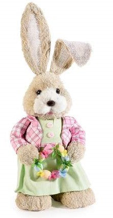 Natural Fiber Bunny with Net and Easter Garland Girl