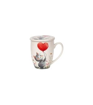 CAT WITH A BALLOON mug with infuser