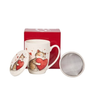 Mug with infuser CAT WITH TOY