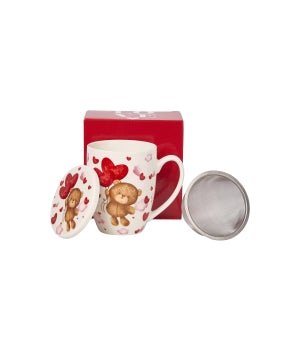 Teddy Bear with Balloons Mug with Infuser