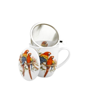 Mug with tea infuser World of Birds SCARLET MACAW