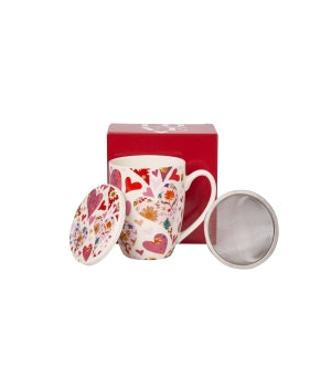 PINK HEARTS Mug with Infuser