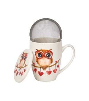 Owl mug with infuser