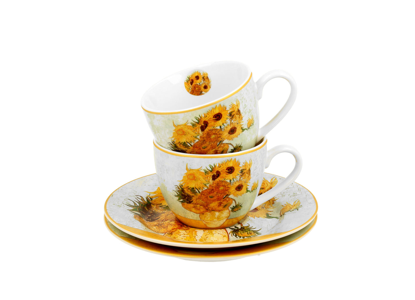 SUNFLOWERS inspired by Van Gogh ( 2 cup + saucers)