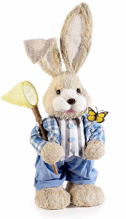 Natural Fiber Bunny with Net and Easter Garland BOy