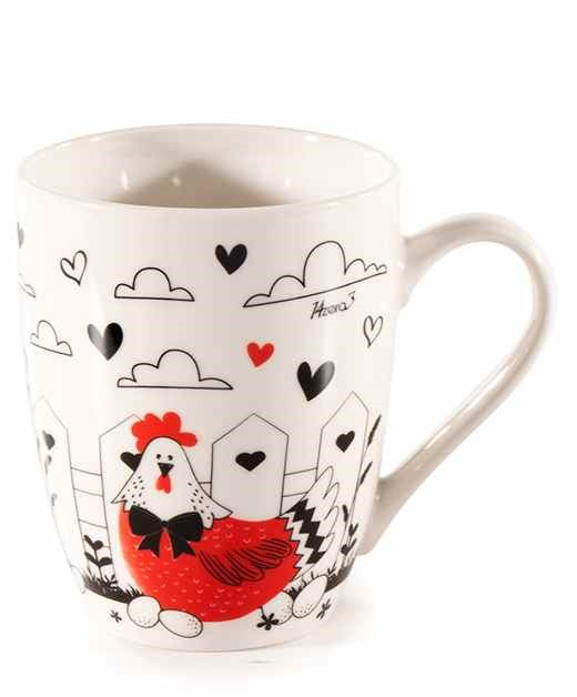 porcelain mug with chickens 1